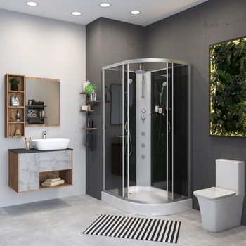 Душевая кабина Niagara Classic NG-3512-14LBKTG (120х80х210) низкий поддон(13см),стекло тонированное, — фото 3, Душевые кабины