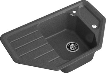 GRANFEST Мойка CORNER 800E угловая 800*500мм графит арт.GF-C — фото 1, Кухонные мойки