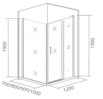 Душевая дверь Good Door Cofe WTW-120-C-B 120 КФ00011 профиль Черный стекло прозрачное — фото 4, Раздвижные душевые двери