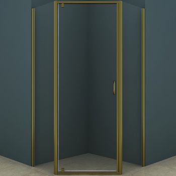 Душевой уголок Azario Dallas AZ-112P 100*100 профиль Шкуренная бронза стекло прозрачное — фото 1, Душевые уголки трапеция