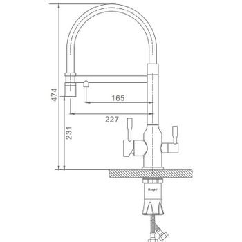 Смеситель для кухни Raglo R81.63.05 Сатин Черный — фото 2, Смесители для кухни