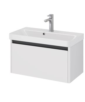 Тумба Luxury, 70 см, подвесная, 1 ящик, белый матовый — фото 1, Тумбы под раковину