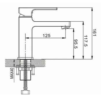 Смеситель для раковины Rose R10T R1001T-1 Оружейная сталь — фото 2, Смесители для раковины