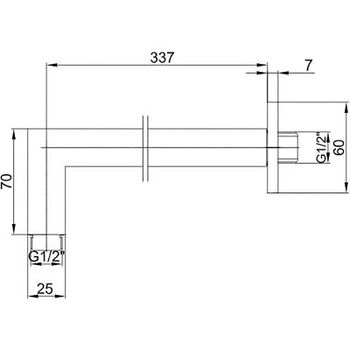 Кронштейн для верхнего душа E.C.A. 102126699EX Хром — фото 2, Кронштейны для верхнего душа