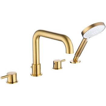 Смеситель на борт ванны Caprigo Don 53-410-BRG Золото матовое — фото 1, Смесители на борт ванны