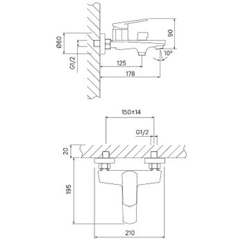 Смеситель для ванны Iddis Esper ESPSB00i02WA Хром глянцевый — фото 2, Смеситель для ванны