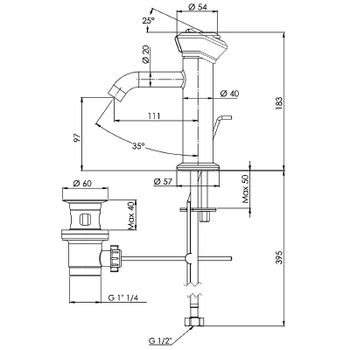 Смеситель для раковины Remer Element ET10 Хром — фото 2, Смесители для раковины