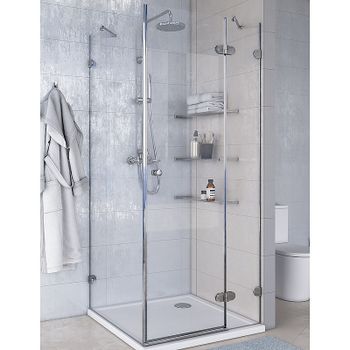 Душевой уголок Aquaton Lax SQR 90х90 R 1AX018SSXX000 профиль Хром стекло прозрачное — фото 1, Квадратные душевые уголки