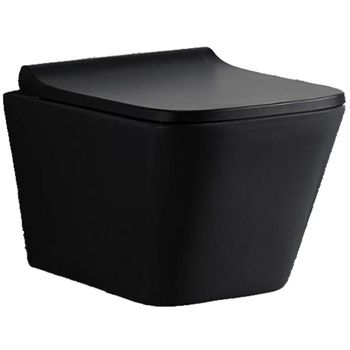 Унитаз CeramaLux 5171MB подвесной Черный матовый с сиденьем Микролифт — фото 1, Подвесные унитазы