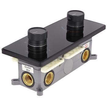 Душевая система ALMAes Tiber TVZ-8805 с термостатом Черная матовая — фото 11, Встраиваемые душевые комплекты