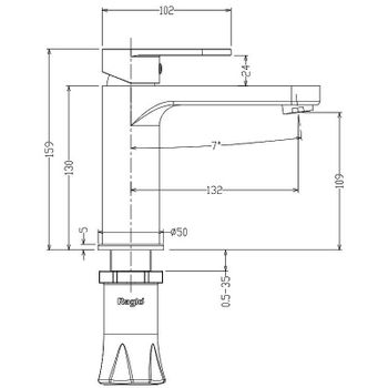 Смеситель для раковины Raglo R50.10.09 Графит матовый — фото 4, Смесители для раковины