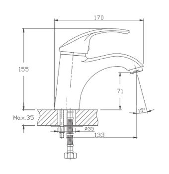 Смеситель для раковины Haiba HB1021-5 Сатин — фото 2, Смесители для раковины