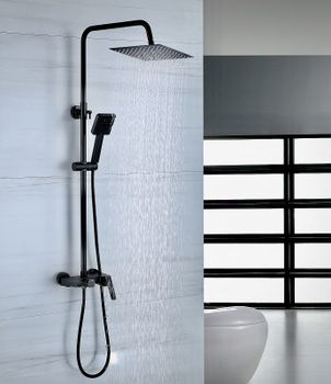 Душевая система Bond B02-9488 Черная матовая — фото 8, Душевые стойки