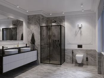 Душевой уголок Ambassador Forsa 100х80 17022216ABB-80ABB профиль Черный стекло тонированное — фото 7, Прямоугольные душевые уголки