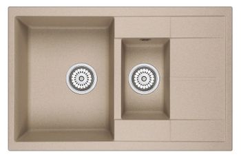 Granula-7802, ПЕСОК, кухонная мойка, кварц — фото 1, Кухонные мойки