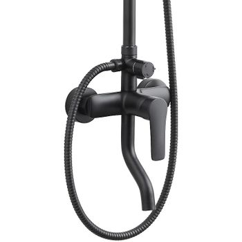 Душевая система Bond Circle B04-9188 Черная матовая — фото 6, Верхние души