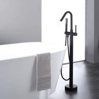 Смеситель для ванны Bond Circle B05-4988 Черный матовый — фото 9, Смесители напольные