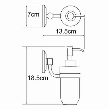 Аксесс Rhein K-6299C Дозатор жидкого мыла, навесной (блистер), КЕРАМИКА, хром, WasserKRAFT — фото 4, Дозаторы