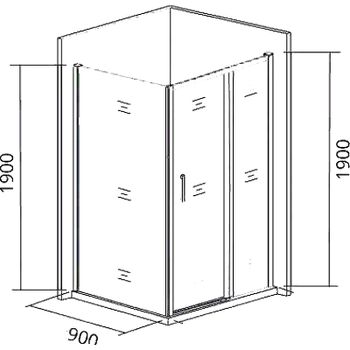 Душевая стенка Good Door Cofe SP-90-C-CH 90 КФ00037 профиль Хром стекло прозрачное — фото 2, Боковые стенки