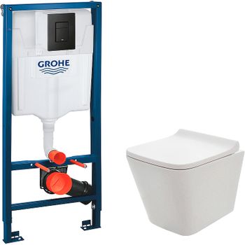 Комплект унитаза AQUAme AQM2004 с инсталляцией Grohe Rapid SL 38811KF0 с сиденьем Микролифт и Черной — фото 1, Комплекты унитаз + инсталляция