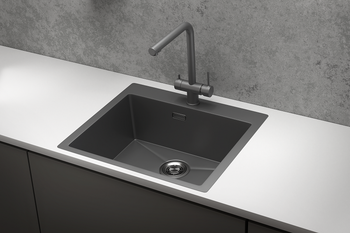 Granula-5951, ГРАФИТ МАТОВЫЙ, стальная кухонная мойка — фото 2, Кухонные мойки