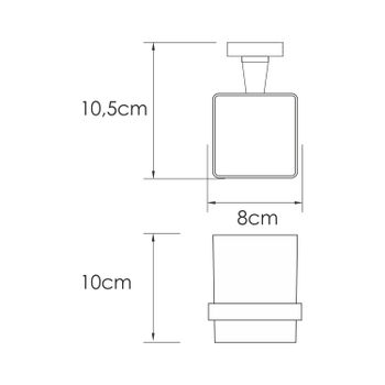 Rhin K-8728 Подстаканник одинарный — фото 4, Аксессуары для раковины