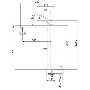 Смеситель для раковины Remer Absolute AU11LVO Бронза — фото 2, Смесители для раковины