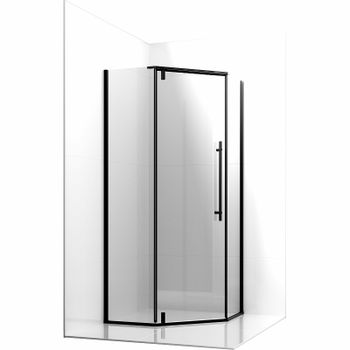 Душевой уголок Ambassador Ritz 90х90 112011202 профиль Черный стекло прозрачное — фото 1, Душевые уголки трапеция