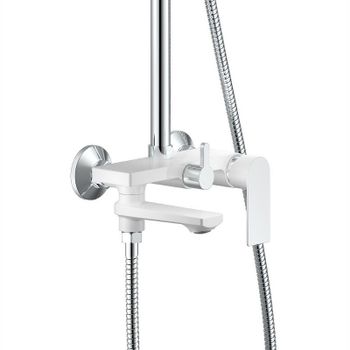 Душевая система Haiba HB24505-8 Белый Хром — фото 3, Душевые стойки