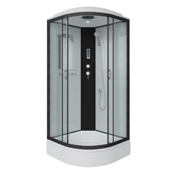 Душевая кабина Niagara Classic NG-6701-14P (90х90х215) средний поддон(26см),черный,стекло прозрачное — фото 1, Душевые кабины