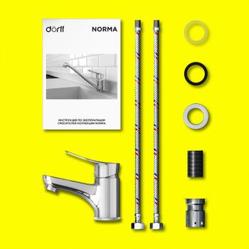 Смеситель для раковины Dorff Norma D1002100 Хром — фото 2, Смесители для раковины