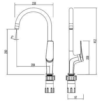 Смеситель для кухни Lemark Bronx LM3705BLR Черный Золото — фото 2, Смесители для кухни