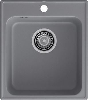 GRANFEST Мойка QUARZ 17 1-чаша 420*480мм темно-серый арт.GF-Z- — фото 1, Кухонные мойки