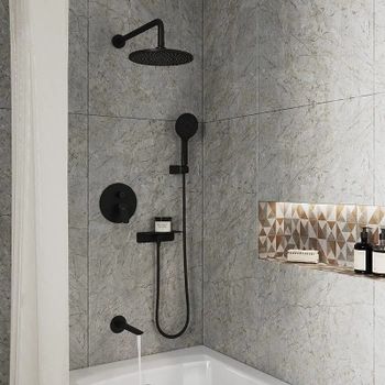 Душевая система Milardo Rora RORBL03M68 Черная матовая — фото 6, Встраиваемые душевые комплекты