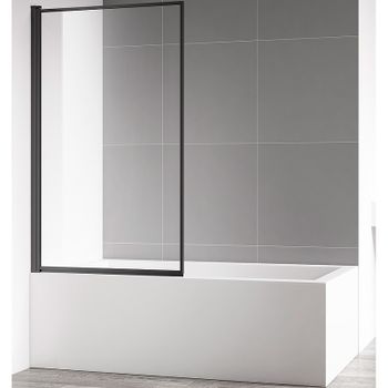 Шторка на ванну AQUAme 80 L AQM2859-L профиль Черный матовый стекло прозрачное — фото 1, Неподвижные шторки для ванной