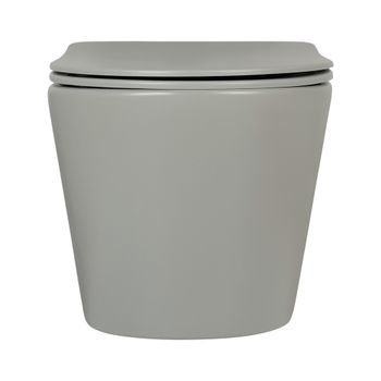 Унитаз подвесной безободковый AQUATEK ЕВРОПА AQ1901-MG 525*360*320мм, матовый серый, тонкое сиденье  — фото 6, Подвесные унитазы