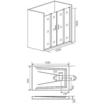 Душевая дверь Good Door Infinity WTW-TD-150-C-CH 150 профиль Хром стекло прозрачное — фото 2, Душевые двери в нишу