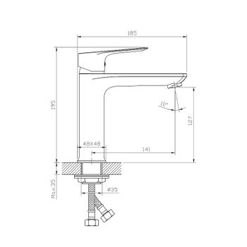 Смеситель для раковины Rossinka RS27-13 Хром — фото 2, Смесители для раковины