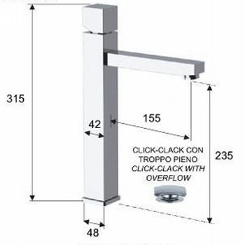 Смеситель для раковины Remer SQ3 S10L Хром — фото 2, Смесители для раковины