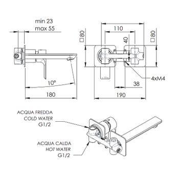 Смеситель для раковины Remer Energy EY15P Хром — фото 2, Смесители для раковины