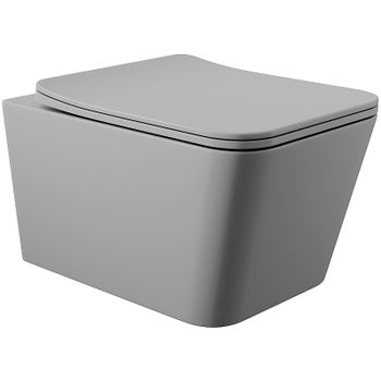 Унитаз Aqueduto Macio MAC0130 подвесной Серый матовый с сиденьем Микролифт — фото 1, Подвесные унитазы