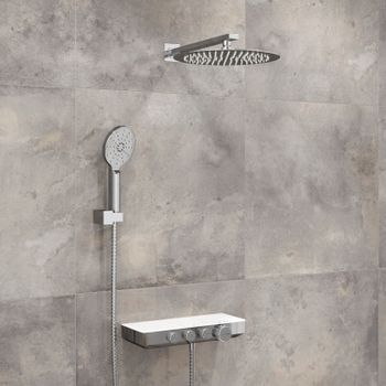 A8599.090.116.010.127.011 Thermo Встраиваемый комплект для душа с верхней душевой насадкой и лейкой — фото 1, Встраиваемые душевые комплекты