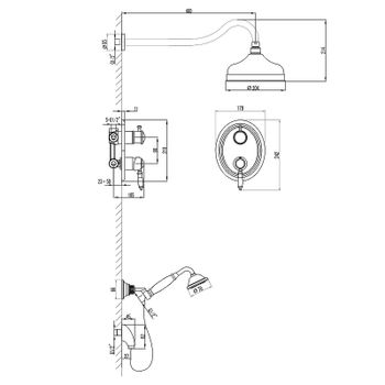 Душевая система Lemark Villa LM4829C Хром — фото 2, Встраиваемые душевые комплекты