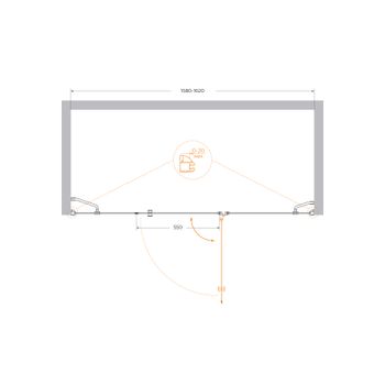 Душевая дверь CEZARES VERONA-W-B-13-40+60/60-C-Cr — фото 3, Душевые двери в нишу
