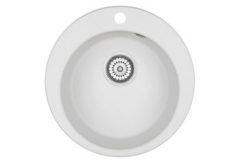 Granula-4801, АРКТИК (БЕЛЫЙ), кухонная мойка, кварц — фото 1, Кухонные мойки