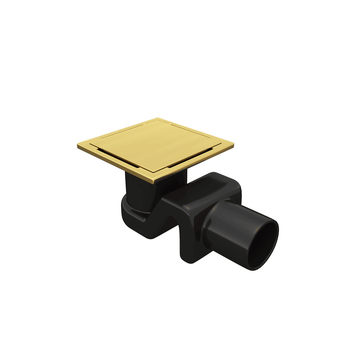 Душевой лоток Drain Leo-02-10 квадрат 100*100 Золото браш Ø 50 мм — фото 1, Душевые лотки