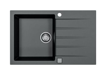 Мойка для кухни ALVEUS GRANITAL CADIT 20 CARBON - G91 790 X 500 1X в комплекте с сифоном 1132823, — фото 1, Кухонные мойки