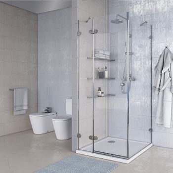 Душевой уголок Aquaton Lax SQR R 100x100 1AX020SSXX000 профиль Хром стекло прозрачное — фото 1, Квадратные душевые уголки