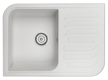 Granula-7001, АРКТИК (БЕЛЫЙ), кухонная мойка, кварц — фото 1, Кухонные мойки