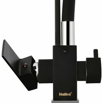 Смеситель для кухни Haiba HB76857 Черный — фото 4, Смесители для кухни